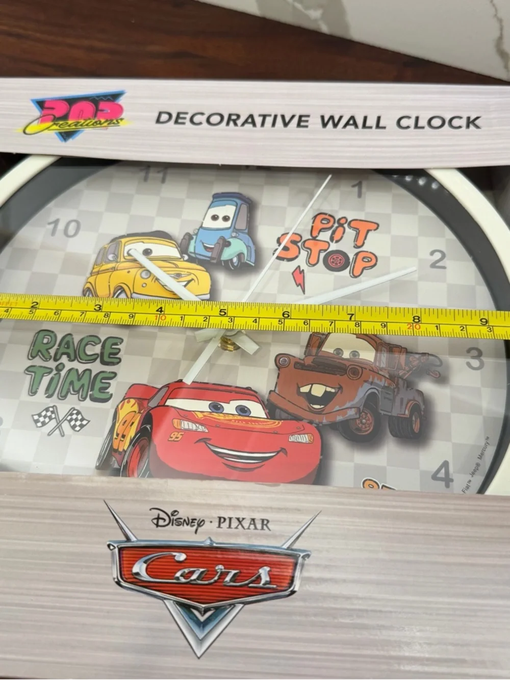Disney Pixar Cars Lightning McQueen Wall Clock NEW Gift LMQ Tow Mater Luigi Race